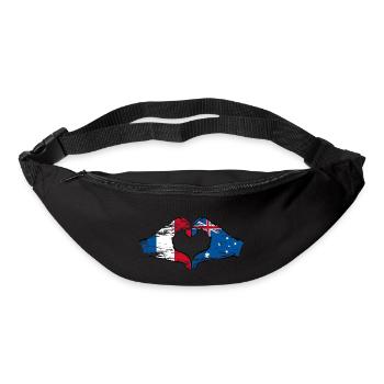 France Australia Flag Heart Shape Used - Bum bag - black - Front