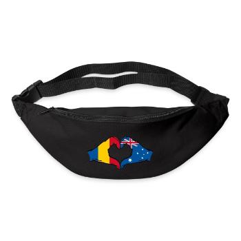 Romania Australia Flag Heart Shape - Bum bag - black - Front