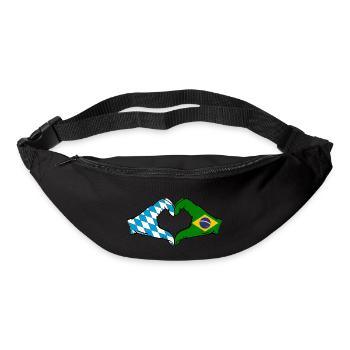 Bavière, Brésil, Drapeau, Mains, Forme Coeur - Sac banane - noir - Devant
