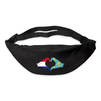 Hollande Kazakhstan drapeau mains forme de coeur utilisé - Sac banane - noir - Devant