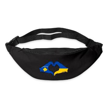 Kosovo Ukraine Flag Hands Heart Shape - Bum bag - black - Front