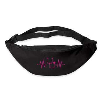 Infirmière - Infirmière - Battement de coeur - Sac banane - noir - Devant