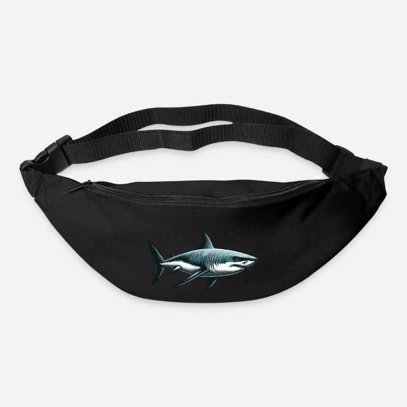 Weißer Hai - Gürteltasche - Schwarz