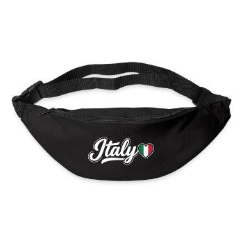 Italy Script with Flag Heart Fan Patriotic - Bum bag - black - Front