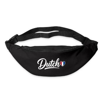 Dutch Script with Flag Heart Fan Patriotic - Bum bag - black - Front