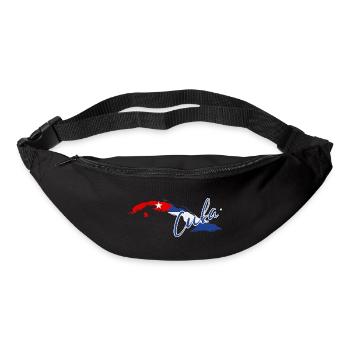 Map with the flag of Cuba, I love Cuba - Bum bag - black - Front