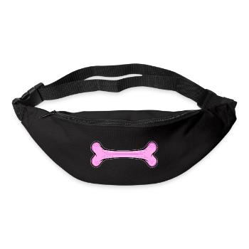 Pinkes Hundeknochen - Gürteltasche - Schwarz - Vorne