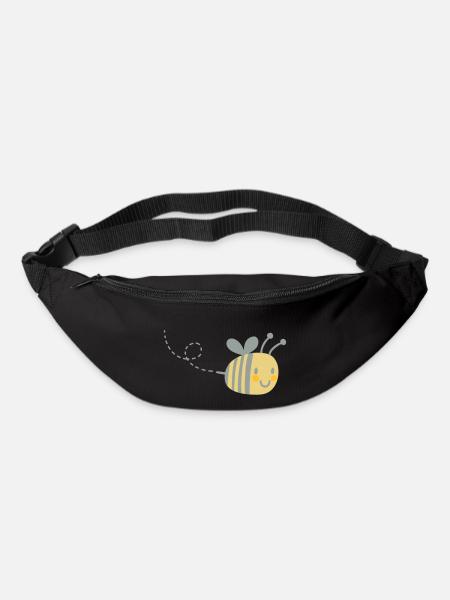 Biene mit Flugbahn - Gürteltasche - Schwarz