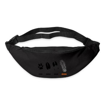 Renard, cerf, sanglier, tueuse, sceau, piste - Sac banane - noir - Devant