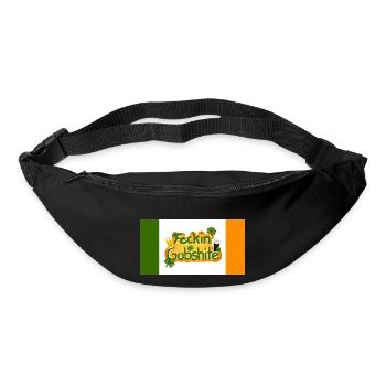 "Feckin' Gobshite" Irland Flagge, Irish Insult - Gürteltasche - Schwarz - Vorne