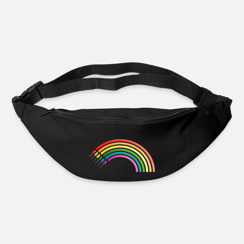 Regenbogen LED - Gürteltasche - Schwarz
