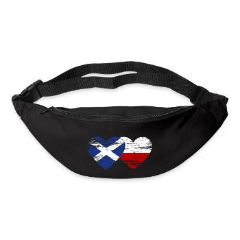 Schottland Polen Flagge Herz used - Gürteltasche - Schwarz - Vorne