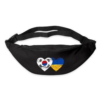 Südkorea Ukraine Flagge Herz used - Gürteltasche - Schwarz - Vorne