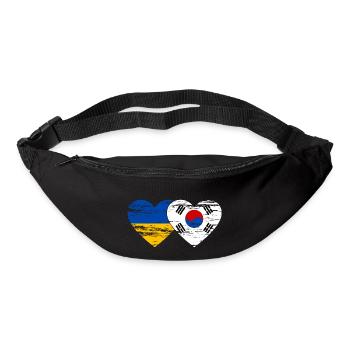 Ukraine Südkorea Flagge Herz used - Gürteltasche - Schwarz - Vorne