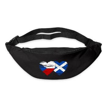 Czech Republic Scotland flag heart used - Bum bag - black - Front