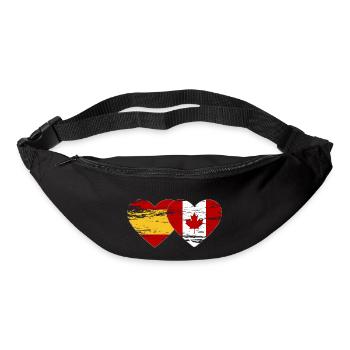 Coeur de drapeau Espagne Canada utilisé - Sac banane - noir - Devant