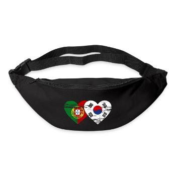 Portugal Corée du Sud Drapeau Coeur Utilisé - Sac banane - noir - Devant