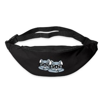 2 Clever Nerd Cats Lunettes à monture de corne Geek Eyewear Team - Sac banane - noir - Devant