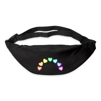 Colorful Hearts Soap Bubbles Rainbow Gradient - Bum bag - black - Front