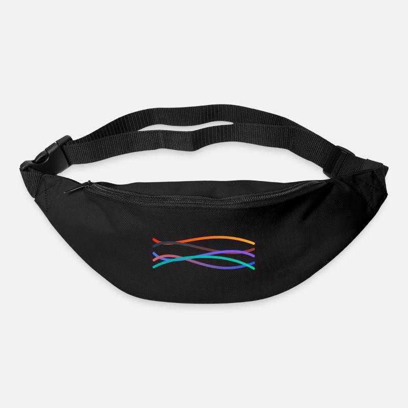 Bunte Wellengänge - Gürteltasche - Schwarz
