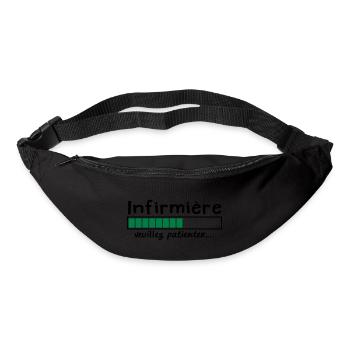 infirmière veuillez patienter - Sac banane - noir - Devant
