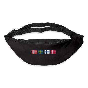 Drapeaux scandinaves - Sac banane - noir - Devant