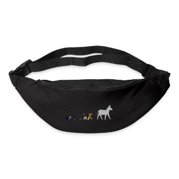 Chien, chat, coq, âne - Sac banane - noir - Devant