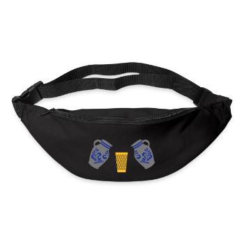 Geripptes mit Bembel - Gürteltasche - Schwarz - Vorne