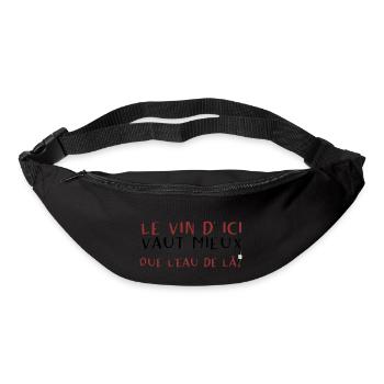 alcool humour vin ici vaut mieux eau de - Sac banane - noir - Devant
