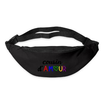 T shirt cousin d'amour, famille, - Sac banane - noir - Devant