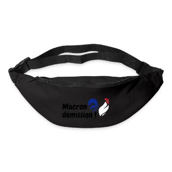 Macron démission gilet jaune - Sac banane - noir - Devant