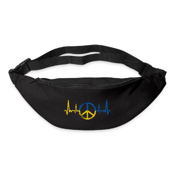 Ukraine Herzschlag Shirt mit EKG - Gürteltasche - Schwarz - Vorne