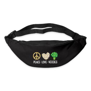 Paix Amour Légumes Végétalien Drôle Véganisme - Sac banane - noir - Devant