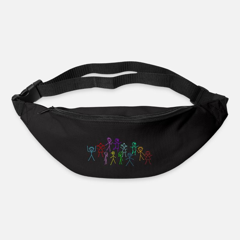 Strichmännchen - Gürteltasche - Schwarz