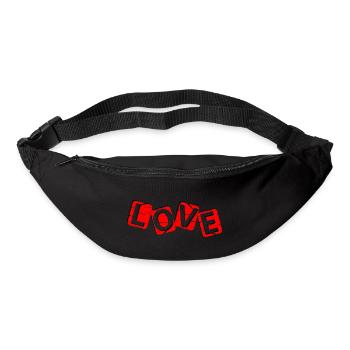 LOVE - rouge et noir - Sac banane - noir - Devant