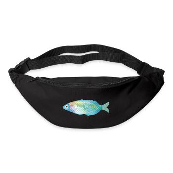 Der farbenfrohe Fisch erstrahlt in zarten Farben - Gürteltasche - Schwarz - Vorne