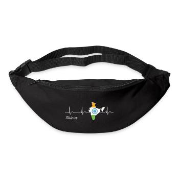Bharat Herzschlag Ich liebe Indien Flagge - Gürteltasche - Schwarz - Vorne