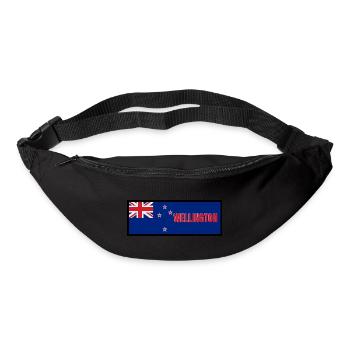 Wellington City en Nouvelle-Zélande Drapeau - Sac banane - noir - Devant