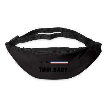 super twin baby - t-shirt assorti - Sac banane - noir - Devant