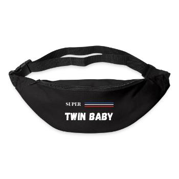 super twin baby - t-shirt assorti - Sac banane - noir - Devant