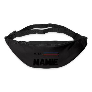 super mamie - t-shirt assorti - Sac banane - noir - Devant