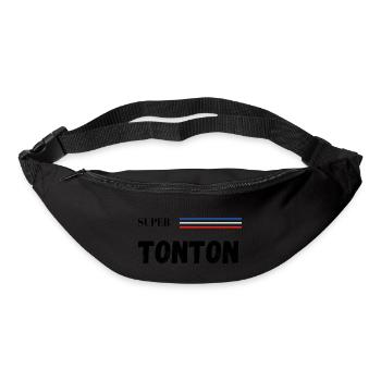 super tonton - t-shirt assorti - Sac banane - noir - Devant
