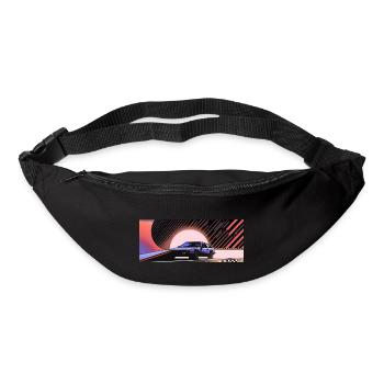 Synthwave Sportwagen Auto since fiction future - Gürteltasche - Schwarz - Vorne