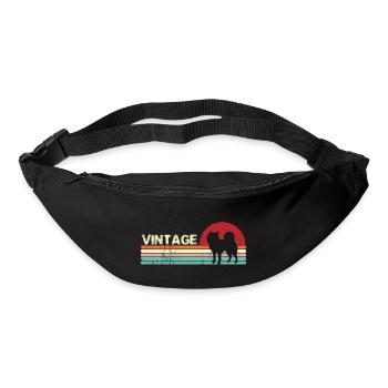 Vintage Birthday retro sunset Dog design - Bum bag - black - Front