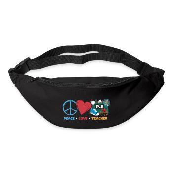 Vintage Peace Love PE Teacher A Physical Fitness - Gürteltasche - Schwarz - Vorne