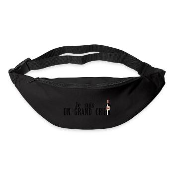 suis grand cru humour alcool bouteille vin rouge - Sac banane - noir - Devant