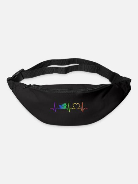 Herzkurve - Narrenkappe - Regenbogen - Fasching - Gürteltasche - Schwarz