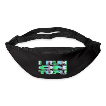 plant based go vegan gift joke funny sayings - Bum bag - black - Front