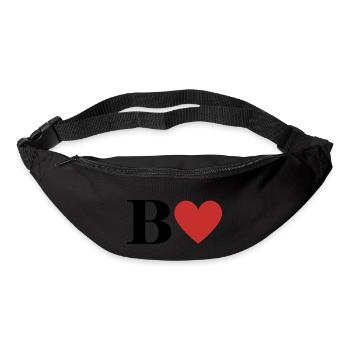 Letter b red heart - Bum bag - black - Front