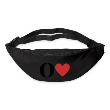 Letter o red heart - Bum bag - black - Front